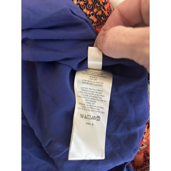 Free People Teegan Mini Dress Floral Print Orange Red Oversized Sz S NEW! - Picture 7 of 8